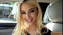 Seductive teen blonde hottie hitchhikes and gets pounded