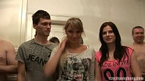 GIRLFRIEND AND HER GET FUCKED AT CZECH GANG BANG