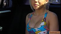Yoga obsessed blonde rimmed by nasty stranger in the car