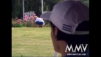 German Husband Cheating with the Gardener