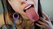 Naughty Nastya and her long tongue