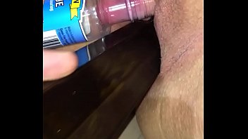 Wife bottle insertion swollen clit and orgasm