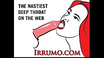 Girl giving deepthroat with a lot of spit irrumo.com
