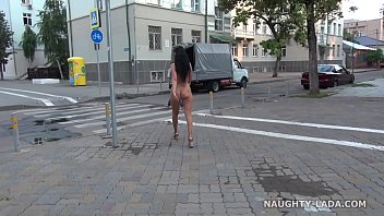 Completely nude in public. Nude on city streets 19 min