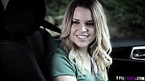 Aubrey Sinclair is excited to start her driving lesson session with her pervert instructor Brad Knight and ended up fucking in the car.