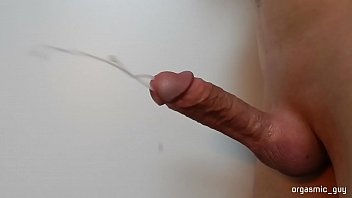 Male orgasm with huge cumshot after nice cock growing