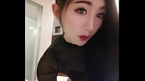 Domestic CD fake girl Xiao Qiao sexy black silk gets fucked