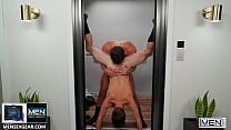 Stud (JJ Knight) Eats Out Twinks (Joey Mills) Tight Small Butt Pounds Him In An Elevator - Men