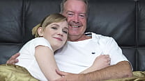 Sexy blonde bends over to get fucked by grandpa big cock 10 min