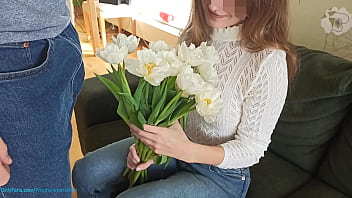 Gave her flowers and stopped being virgin anymore, creampied teen after sex with blowjob ProgrammersWife