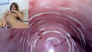 2 Hours of Endoscope Pussy Cam footage of Creampie on her monthly with Red Pussy after blowjob and fuck