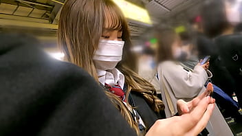 [Caution] LoIita face beautiful girl I-chan at Shinjuku [Student / School Uniform / Blazer / Short Skirt / Beautiful Legs / A-cup / Creampie] #Sneak Peek #Train #Sleep
