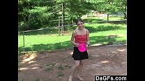 Dagfs - Little Blonde Flashing Her Body To Win The Game