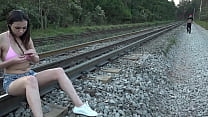 A young girl fucking on the train tracks - Amanda Borges