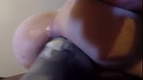 girlfriend inserting huge anal dildo